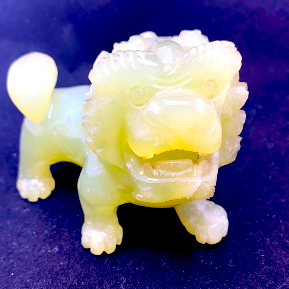 FOO DOG JADE  Antique Hand carved JADE Foo Dog 12.3 oz